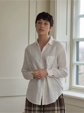 Vintage The Limited Women’s White Lightweight Linen Button-Up Shirt